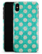 Grungy Teal and White Polka Dots - iPhone X Clipit Case