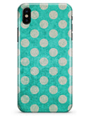 Grungy Teal and White Polka Dots - iPhone X Clipit Case