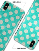 Grungy Teal and White Polka Dots - iPhone X Clipit Case