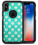 Grungy Teal and White Polka Dots - iPhone X OtterBox Case & Skin Kits