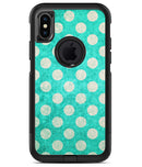 Grungy Teal and White Polka Dots - iPhone X OtterBox Case & Skin Kits