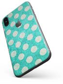 Grungy Teal and White Polka Dots - iPhone X Skin-Kit