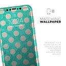 Grungy Teal and White Polka Dots  - Protective Skin Wrap & Decal – Compatible with iPhone SE to iPhone 17 Pro Max (All Models)