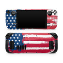 Grungy Vector American Flag // Full Body Skin Decal Wrap Kit for the Steam Deck handheld gaming computer