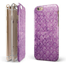 Grungy Violet Damask Pattern iPhone 6/6s or 6/6s Plus 2-Piece Hybrid INK-Fuzed Case