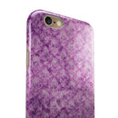 Grungy Violet Damask Pattern iPhone 6/6s or 6/6s Plus 2-Piece Hybrid INK-Fuzed Case