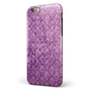 Grungy Violet Damask Pattern iPhone 6/6s or 6/6s Plus 2-Piece Hybrid INK-Fuzed Case