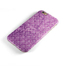 Grungy Violet Damask Pattern iPhone 6/6s or 6/6s Plus 2-Piece Hybrid INK-Fuzed Case