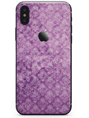 Grungy Violet Damask Pattern - iPhone X Skin-Kit
