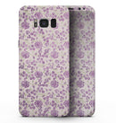 Grungy Violet Wildflower Pattern - Samsung Galaxy S8 Full-Body Skin Kit