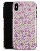 Grungy Violet Wildflower Pattern - iPhone X Clipit Case