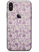 Grungy Violet Wildflower Pattern - iPhone X Skin-Kit