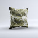 Grungy Vivid Camouflage Ink-Fuzed Decorative Throw Pillow