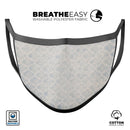 Grungy White and Blue Winter Damask  - Made in USA Mouth Cover Unisex Anti-Dust Cotton Blend Reusable & Washable Face Mask with Adjustable Sizing for Adult or Child