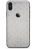 Grungy White and Blue Winter Damask  - iPhone X Skin-Kit