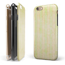 Grungy Yellow Faded Vertical Stripes iPhone 6/6s or 6/6s Plus 2-Piece Hybrid INK-Fuzed Case
