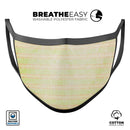 Grungy Yellow Faded Vertical Stripes - Made in USA Mouth Cover Unisex Anti-Dust Cotton Blend Reusable & Washable Face Mask with Adjustable Sizing for Adult or Child