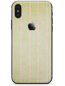 Grungy Yellow Faded Vertical Stripes - iPhone X Skin-Kit