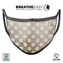 Grungy brown and White Polka Dots - Made in USA Mouth Cover Unisex Anti-Dust Cotton Blend Reusable & Washable Face Mask with Adjustable Sizing for Adult or Child