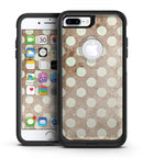 Grungy brown and White Polka Dots - iPhone 7 or 7 Plus Commuter Case Skin Kit