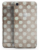 Grungy brown and White Polka Dots - Skin-kit for the iPhone 8 or 8 Plus