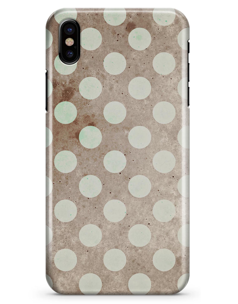 Grungy brown and White Polka Dots - iPhone X Clipit Case