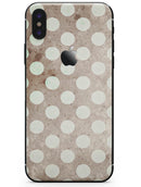 Grungy brown and White Polka Dots - iPhone X Skin-Kit