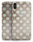 Grungy brown and White Polka Dots - iPhone X Skin-Kit