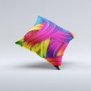 HD Vibrant Colored Strands Ink-Fuzed Decorative Throw Pillow