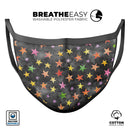 Halloween Color Stars - Made in USA Mouth Cover Unisex Anti-Dust Cotton Blend Reusable & Washable Face Mask with Adjustable Sizing for Adult or Child