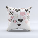 Hanging Styled-Hearts ink-Fuzed Decorative Throw Pillow