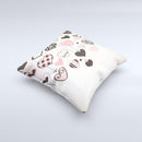 Hanging Styled-Hearts ink-Fuzed Decorative Throw Pillow