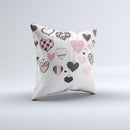 Hanging Styled-Hearts ink-Fuzed Decorative Throw Pillow