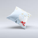 Happy Winter Cartoon Cat ink-Fuzed Decorative Throw Pillow