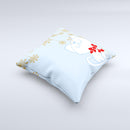 Happy Winter Cartoon Cat ink-Fuzed Decorative Throw Pillow