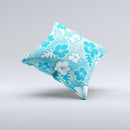 Hawaiian Floral Pattern V4 ink-Fuzed Decorative Throw Pillow