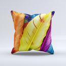 Hd Color Feathers Ink-Fuzed Decorative Throw Pillow