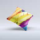 Hd Color Feathers Ink-Fuzed Decorative Throw Pillow