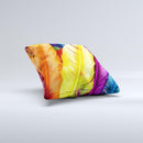 Hd Color Feathers Ink-Fuzed Decorative Throw Pillow