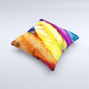 Hd Color Feathers Ink-Fuzed Decorative Throw Pillow