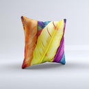 Hd Color Feathers Ink-Fuzed Decorative Throw Pillow