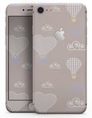 Heart Air Balloons with Blue Birds - Skin-kit for the iPhone 8 or 8 Plus