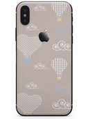 Heart Air Balloons with Blue Birds - iPhone X Skin-Kit