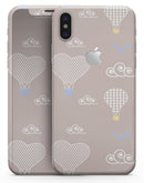 Heart Air Balloons with Blue Birds - iPhone X Skin-Kit