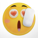 Heart Eyes Friendly Emoticons// WaterProof Rubber Foam Backed Anti-Slip Mouse Pad for Home Work Office or Gaming Computer Desk