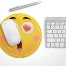 Heart Eyes Friendly Emoticons// WaterProof Rubber Foam Backed Anti-Slip Mouse Pad for Home Work Office or Gaming Computer Desk