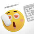 Heart Eyes Friendly Emoticons// WaterProof Rubber Foam Backed Anti-Slip Mouse Pad for Home Work Office or Gaming Computer Desk