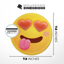 Heart Eyes V2 Friendly Emoticons// WaterProof Rubber Foam Backed Anti-Slip Mouse Pad for Home Work Office or Gaming Computer Desk