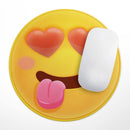 Heart Eyes V2 Friendly Emoticons// WaterProof Rubber Foam Backed Anti-Slip Mouse Pad for Home Work Office or Gaming Computer Desk