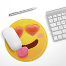 Heart Eyes V2 Friendly Emoticons// WaterProof Rubber Foam Backed Anti-Slip Mouse Pad for Home Work Office or Gaming Computer Desk